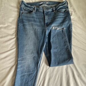 Women's Blue Distressed Jeans